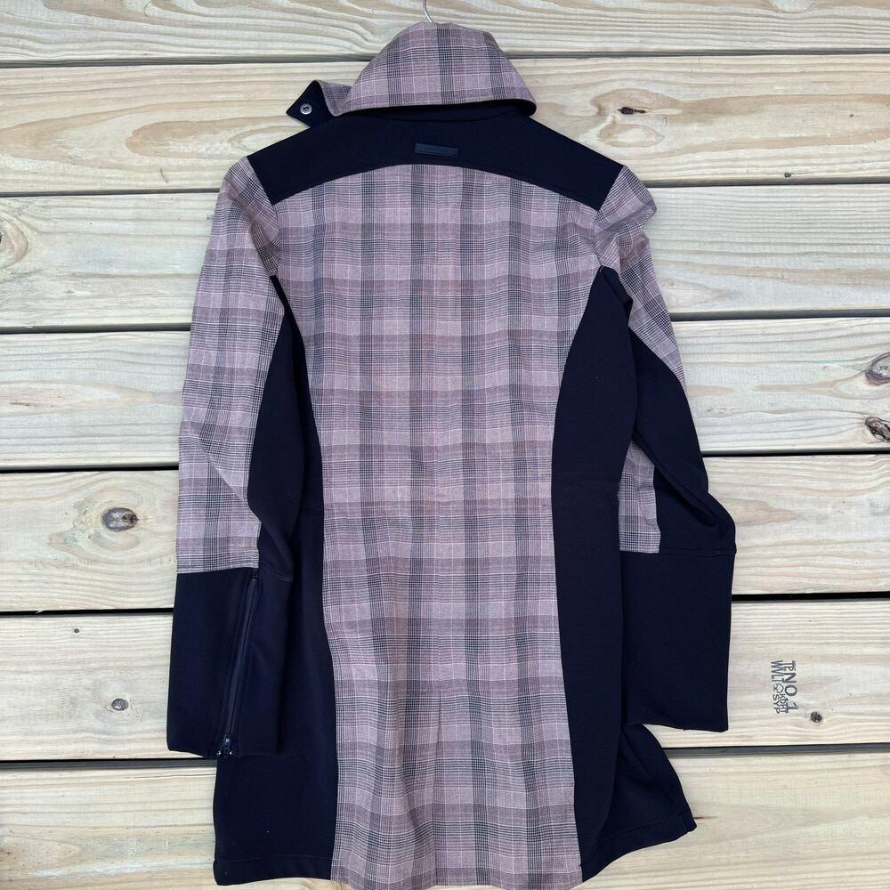 Anatomie Jacket Plaid City Slick Long Travel Medium Tan Black Lightweight Zip - Picture 2 of 7